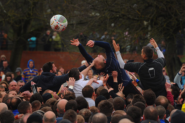 Ashbourne Shrovetide : Thrown back