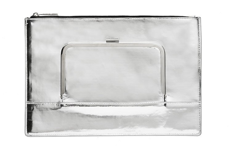 Accessories fashion: silver clutch bag 