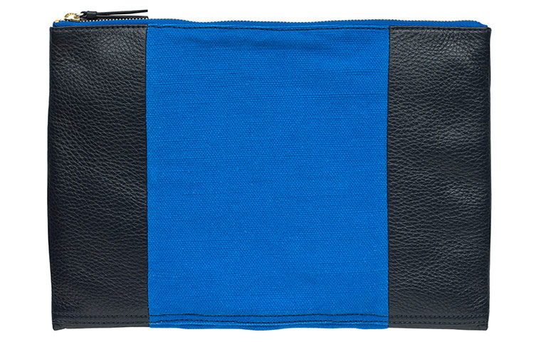 Accessories fashion: black and blue clutch bag