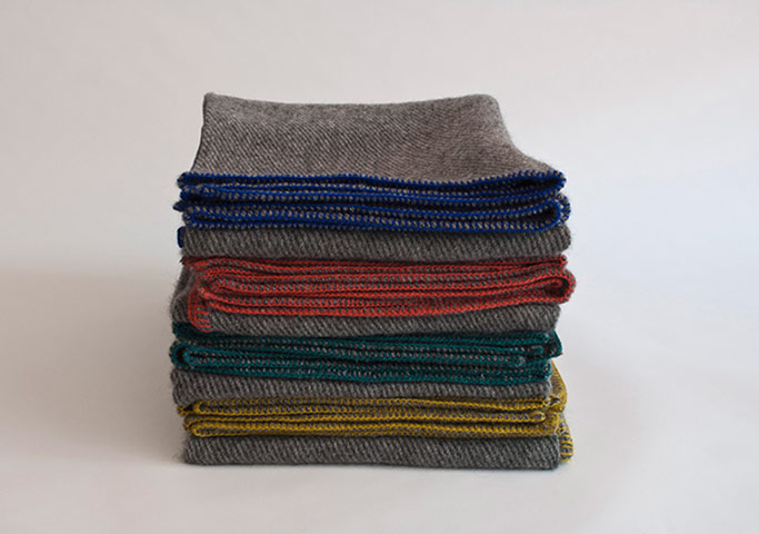 Homes Wish List : folded pile of trill stitch blankets