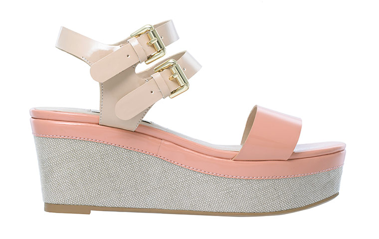 Accessories col fashion: pale peach sandals wedge heel