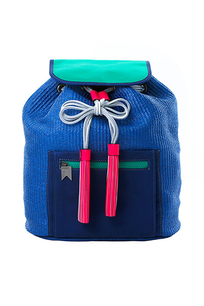 Accessories col fashion: blue green red backpack