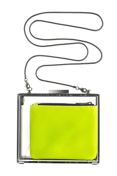 Accessories col fashion: lime green box bag