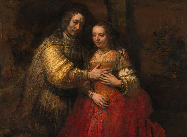 Love artworks: The Jewish Bride (1665) by Rembrandt van Rijn