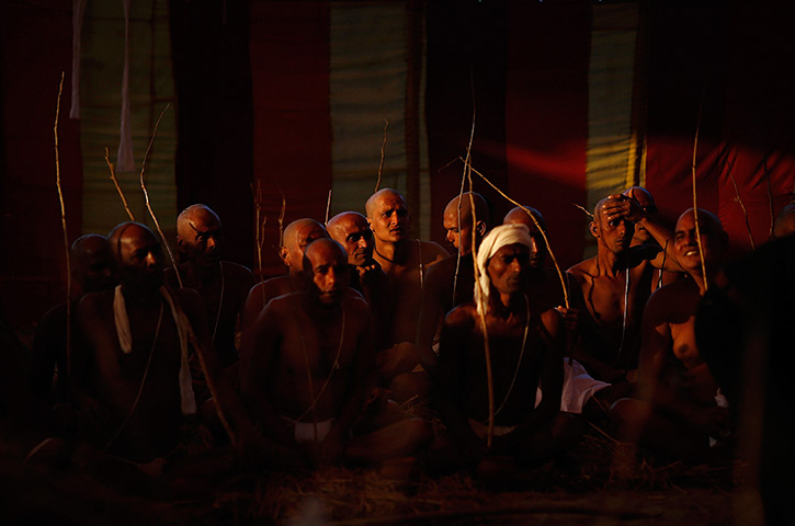 24 hours: Allahabad, India: Hindu holy men undergo rituals 