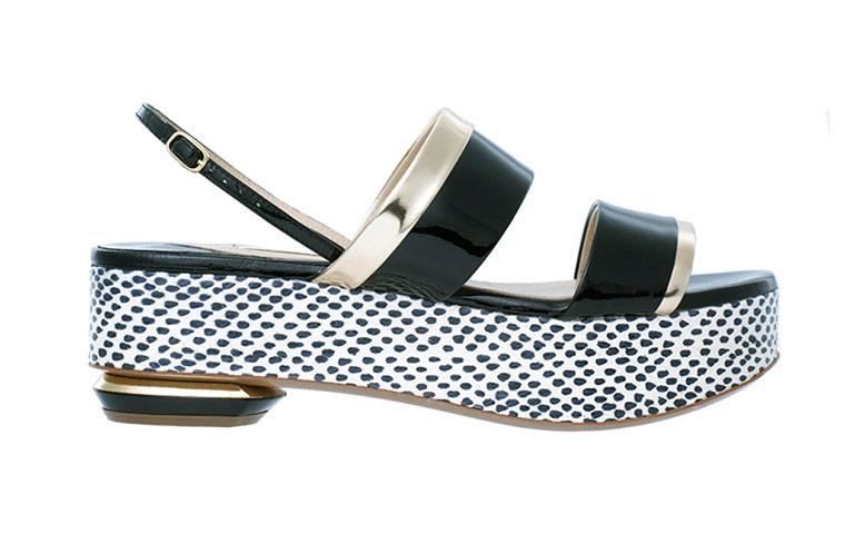 Accessories Monochrome: Black and white platform sandal