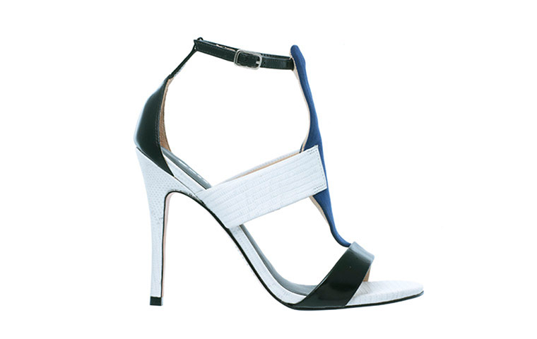 Accessories Monochrome: Black and white high sandal