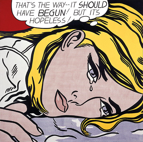 Roy Lichtenstein : Hopeless 1963  by Roy Lichtenstein 