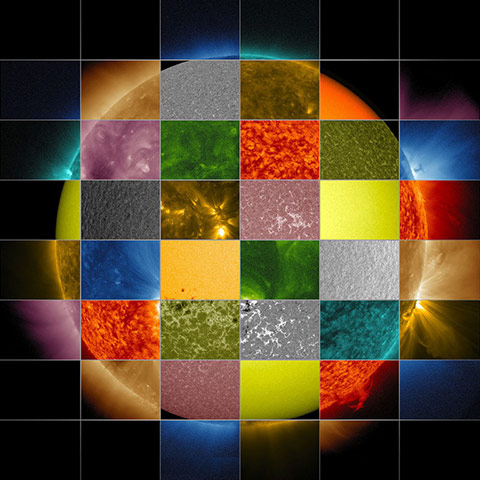 A month in space: Collage of solar images from NASA's Solar Dynamics Observatory