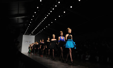 Models present creations by PPQ at London fashion week