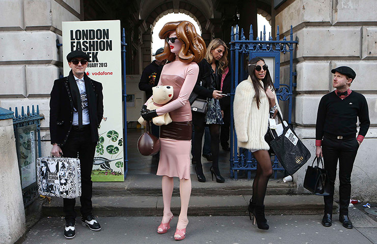 24 Hours: Artist Pandemonia outside Somerset House during London Fashion Week
