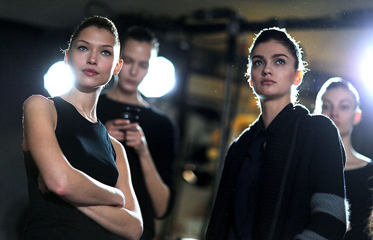 London Fashion Week: Models backstage at the Temperley London show at the Dorchester Hotel