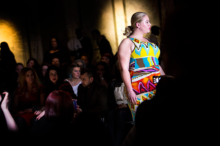 London Plus Size Fashion: A model on the runway