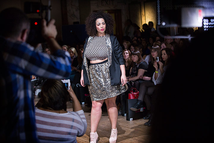 London Plus Size Fashion: A model on the runway