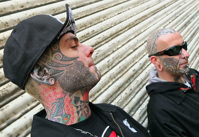 Brighton Tattoo: Clive Charles (L) from Godalming and Dom Burton from Farnborough