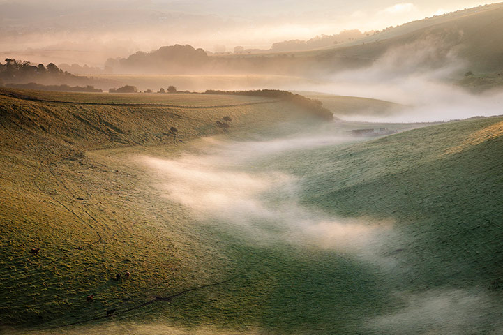 Your Pictures - Flow: white fog and mist flowing through valley