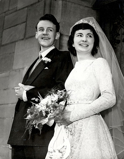 Richard Briers Obituary: Richard Briers on his wedding day to Ann Briers in February 1957