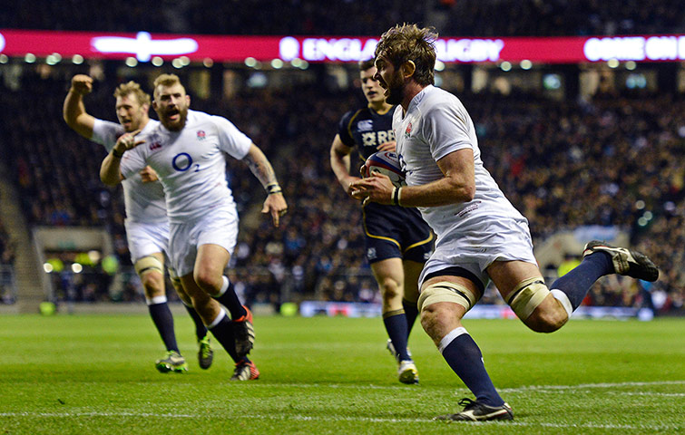 England v Scotland: Geoff Parling runs over unopposed for a try
