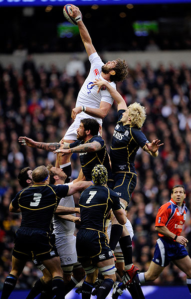 England v Scotland: Geoff Parling wins a lineout