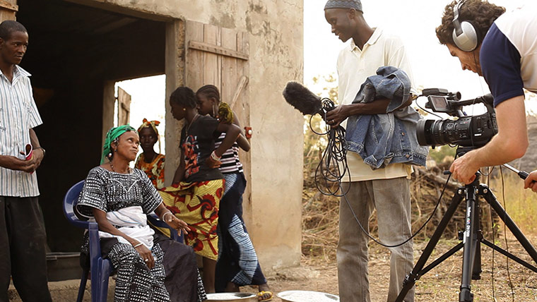 Fairtrade: Fred from Artisans du film interviewing Aisetou Touré