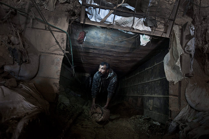 20 Photos: Egypt flooded smuggling tunnels under its border into the Gaza Strip