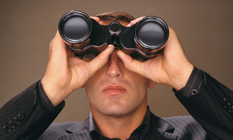 man binoculars