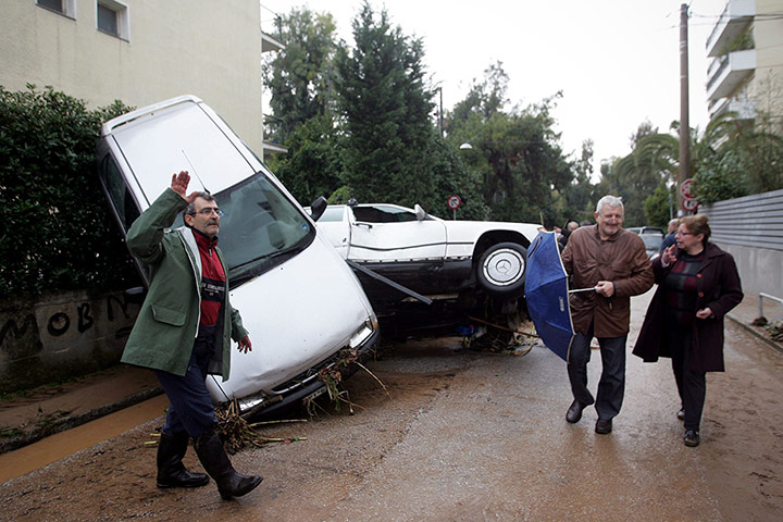 Athens flooding: Chalandri damage