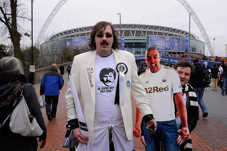 Capital One Final: Swansea City fan dressed as Robbie James