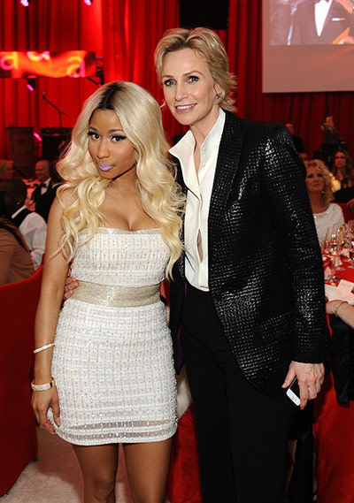 Oscars after party: Nicki Minaj and Jane Lynch at Elton John's annual AIDS Foundation party