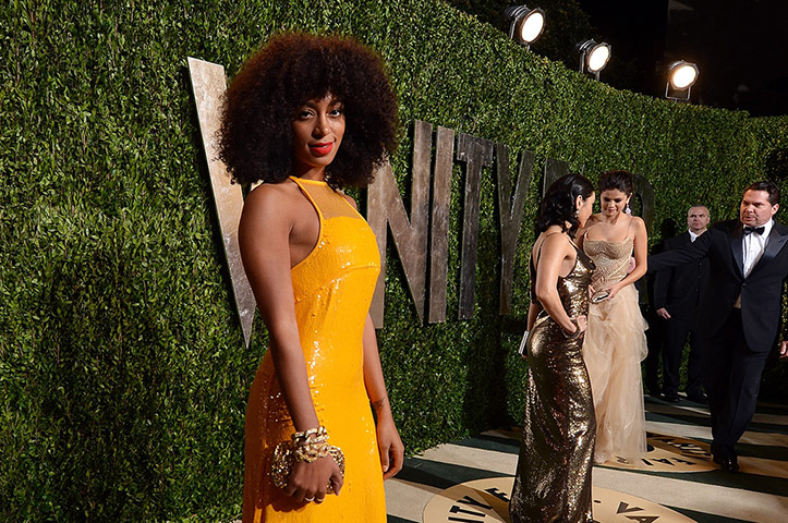 Oscars after party: Solange Knowles arrives at the Vanity Fair Oscar party