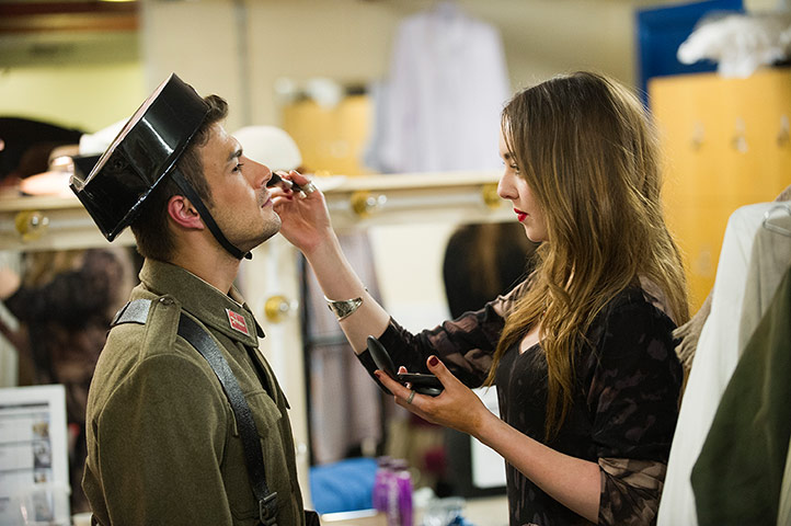 Carmen: Makeup being applied to one of the cast backstage at the Royal Albert Hall