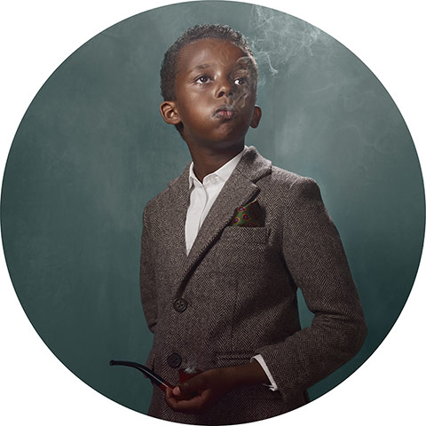 Big Pic - Smoking Kids: young black boy in a jacket smoking 