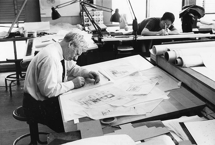 Louis Kahn: Louis Kahn working on Fisher House design