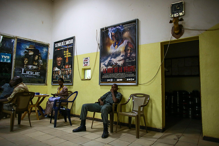 FTA: Nic Bothma: A soldier sits inside the lobby of Cinema Neerwaya 
