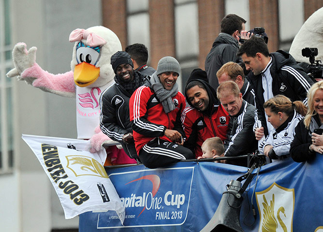 Swansea parade: Swansea City Capital One Cup Winners Parade