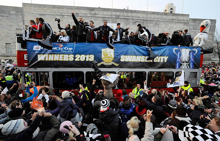 Swansea parade: Swansea City open top bus parade