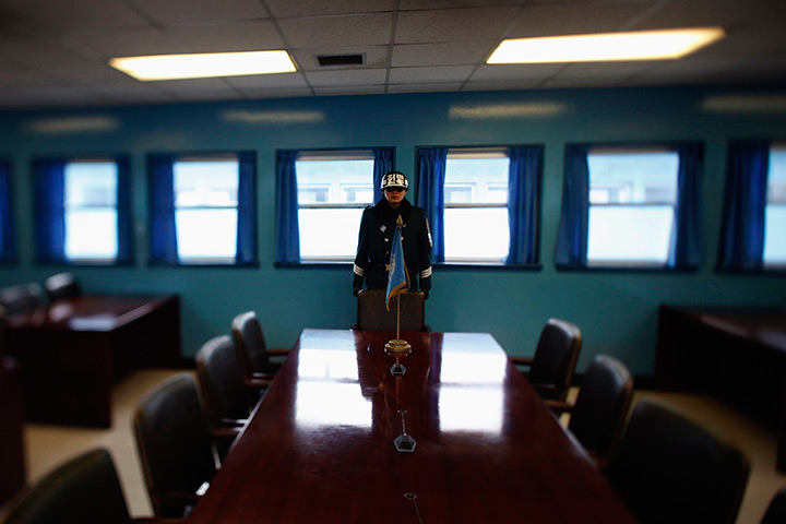 24 hours: Panmunjom: South Korean soldier stands guard 