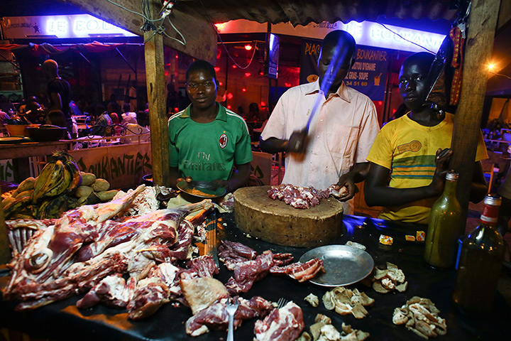 FTA: Nic Bothma: A chef chops meat at a roadside restaurant 