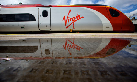 A Virgin train at a station