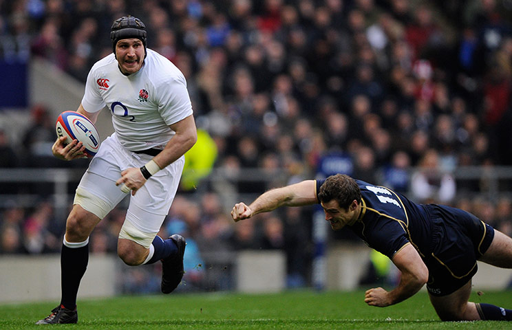 England v Scotland: Ben Morgan escapes a tackle from Tim Visser