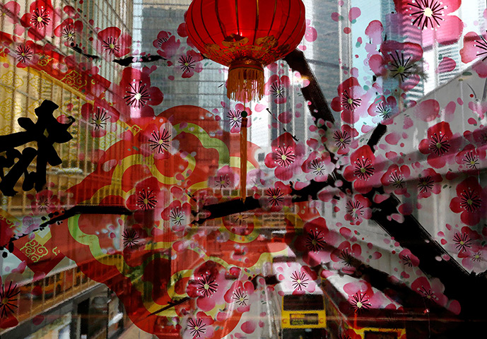 24 hours: Hong Kong, China: Chinese New Year decorations 