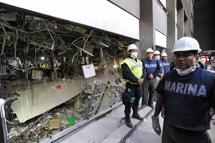 24 hours: Mexico City, Mexico: The area affected by an explosion