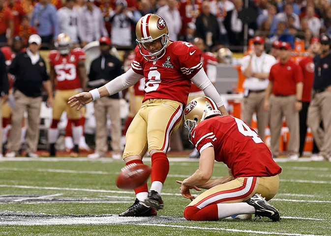 Super Bowl XLVII: San Francisco's David Akers is good from 27 yards 