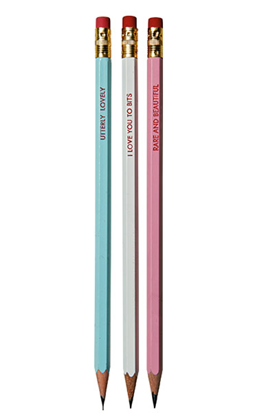 Love gifts: Pencils with love messages