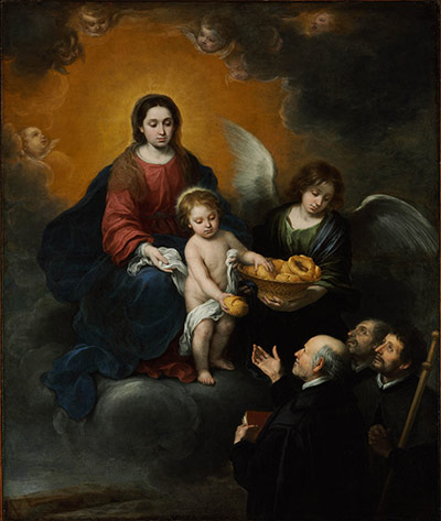Murillo: The Virgin and Child distributing Bread to Priest by Murillo