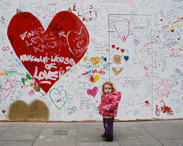 Your Pictures: Love: child standing next to heart
