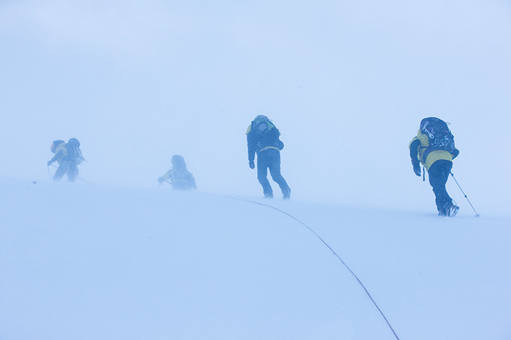 Mountain rescue: On exercise in the Cairngorms practising rescue techniques