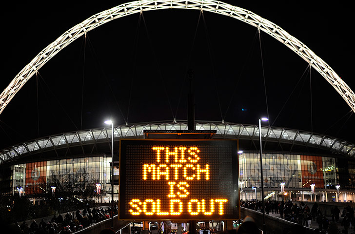 England v Brazil TJ: Sold out sign at Wembley