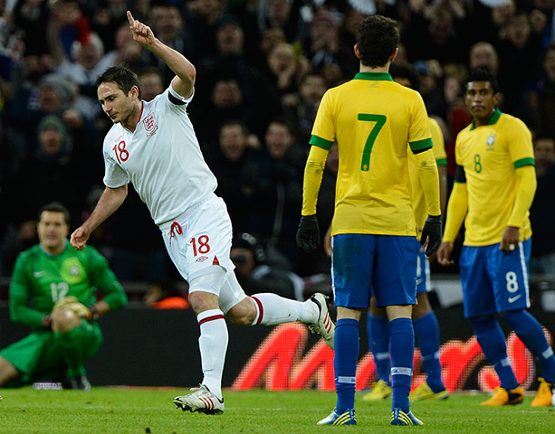 England v Brazil TJ3: Frank Lampard celebrates scoring against Brazil