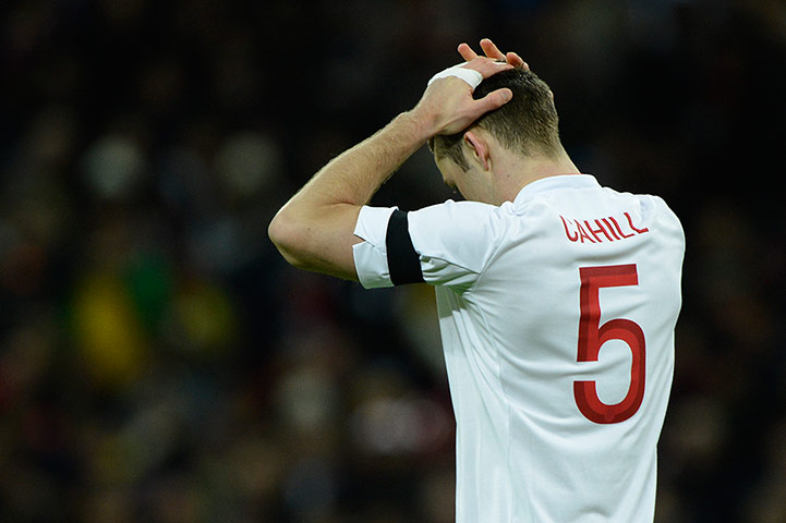 England v Brazil TJ3: Gary Cahill is dejected